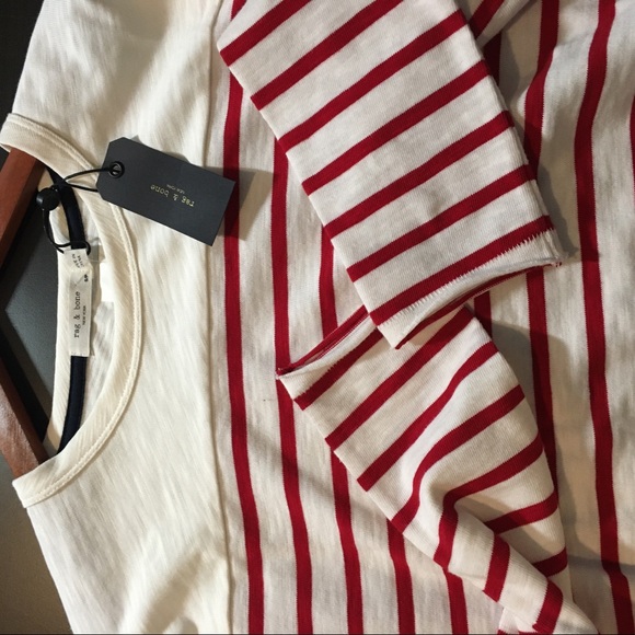 NWT rag & bone Halsey Striped Long Sleeves Tee S - Picture 5 of 10